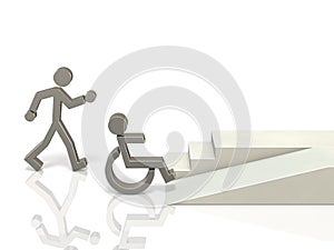 Coexistence of healthy and disabled people.