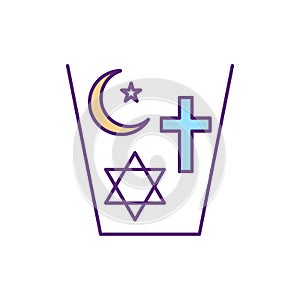 Coexisting religions RGB color icon