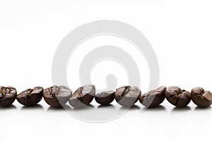 Cofee beans caffe coffee isolated on white