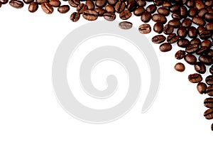 Cofee beans on a white background