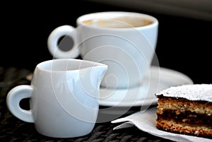 Cofee milk and cake