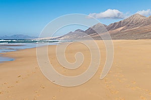 Cofete beach in Fuerteventura island