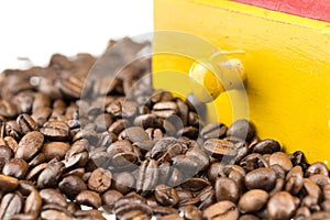 Coffe beans and grinder