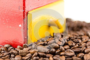 Coffe beans and grinder