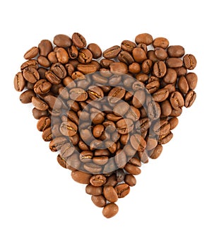 Coffe beans heart