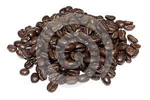 Coffe beans isolated on white background