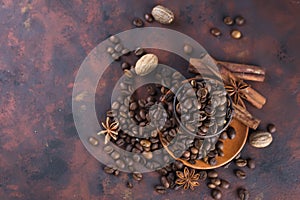 Coffe beens with spices