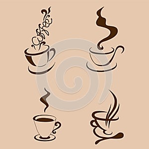 Coffe cup abstarct shape. illustration photo