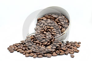 Coffe cup and beans