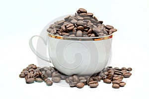 Coffe cup and beans