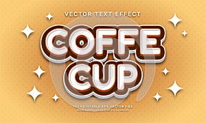 Coffe cup editable text effect with coffe drink theme