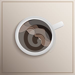 Coffe cup layered illustration