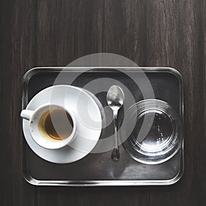 Coffe Cup Tray Refreshment Concept