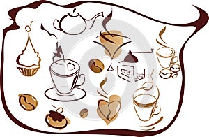 Coffe elements set