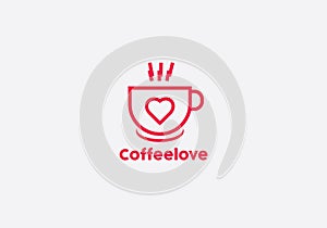 Coffe Love Simple Logo Design