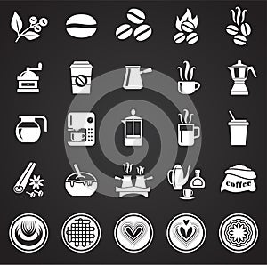 Coffe related icons set on background for graphic and web design. Simple illustration. Internet concept symbol for photo