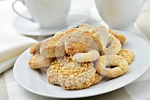 Coffe or tea and shortbread biscuits