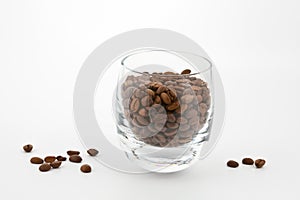 Coffea beans in glass photo