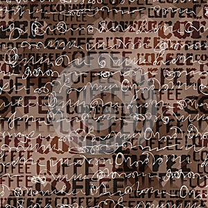 Coffee. Abstract coffee beans on brown background