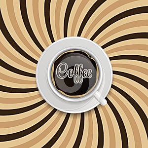 Coffee abstract hypnotic background. vector