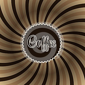 Coffee abstract hypnotic background. vector