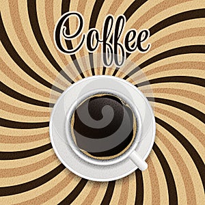 Coffee abstract hypnotic background. vector