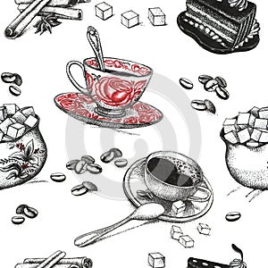 Coffee accessories drawings