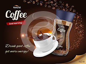 Coffee Advertisement Realistic Composition