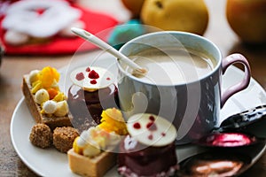 Coffee afternoon tea in winter