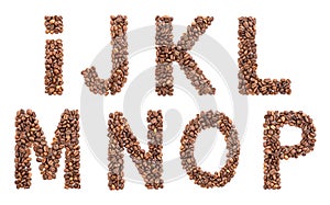 Coffee Alphabet on white