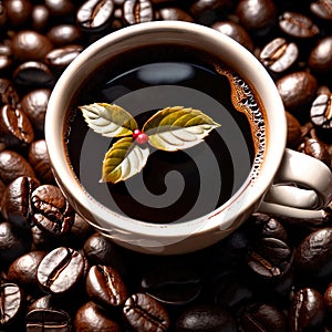 coffee americano , italian style diluted coffee hot beverage drink