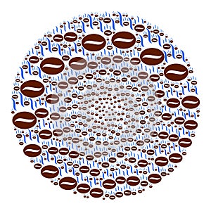Coffee Aroma Icon Round Globula Collage