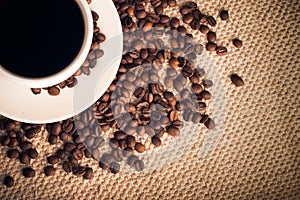 Káva pohár pečený fazuľa 