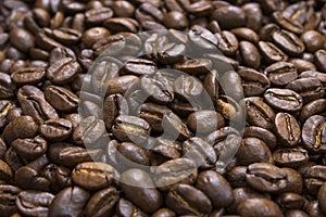 Coffee background, roasted beans texture