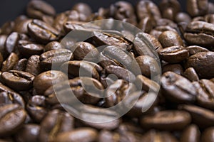 Coffee background, roasted beans texture