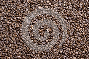 Coffee background, roasted beans texture