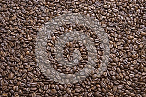 Coffee background, roasted beans texture