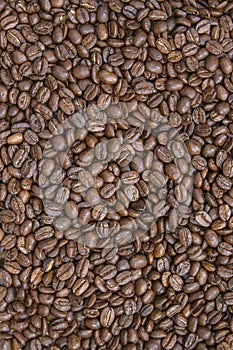 Coffee background, roasted beans texture