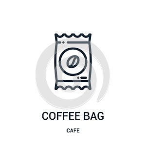 coffee bag icon vector from cafe collection. Thin line coffee bag outline icon vector illustration. Linear symbol