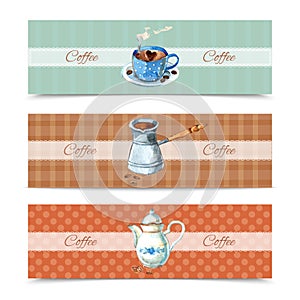 Coffee Banners Set