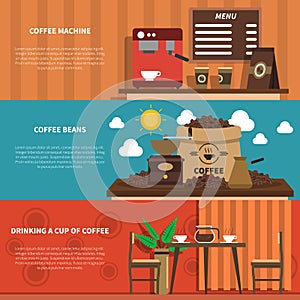 Coffee Bar 2 Flat Horizontal Banners