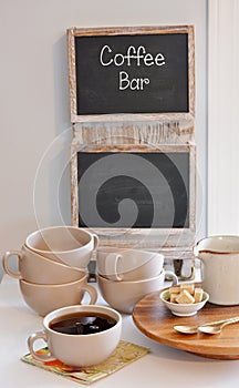 Coffee bar setup vertical format