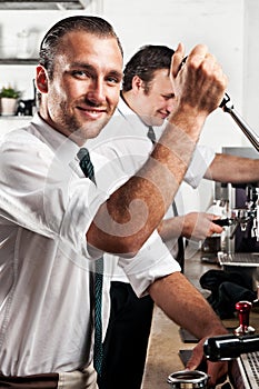 Coffee barista at work photo