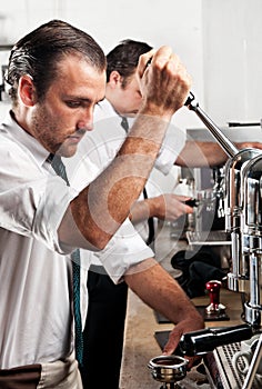 Coffee barista at work photo