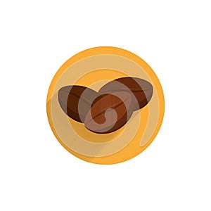 Coffee bean design element for illustration. flat icon