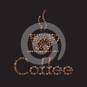 Coffee bean design menu background