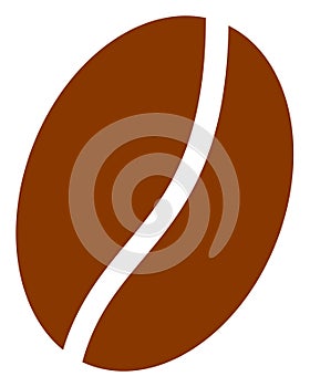 Coffee Bean Flat Icon Illustration