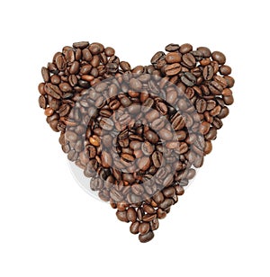 Coffee Bean Heart, isolated