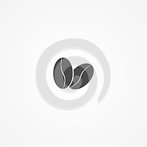 Coffee seed vector icon sign symbol