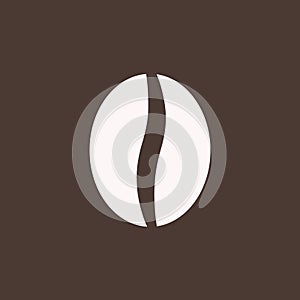 Coffee bean icon, modern minimal flat design style, vector illustration